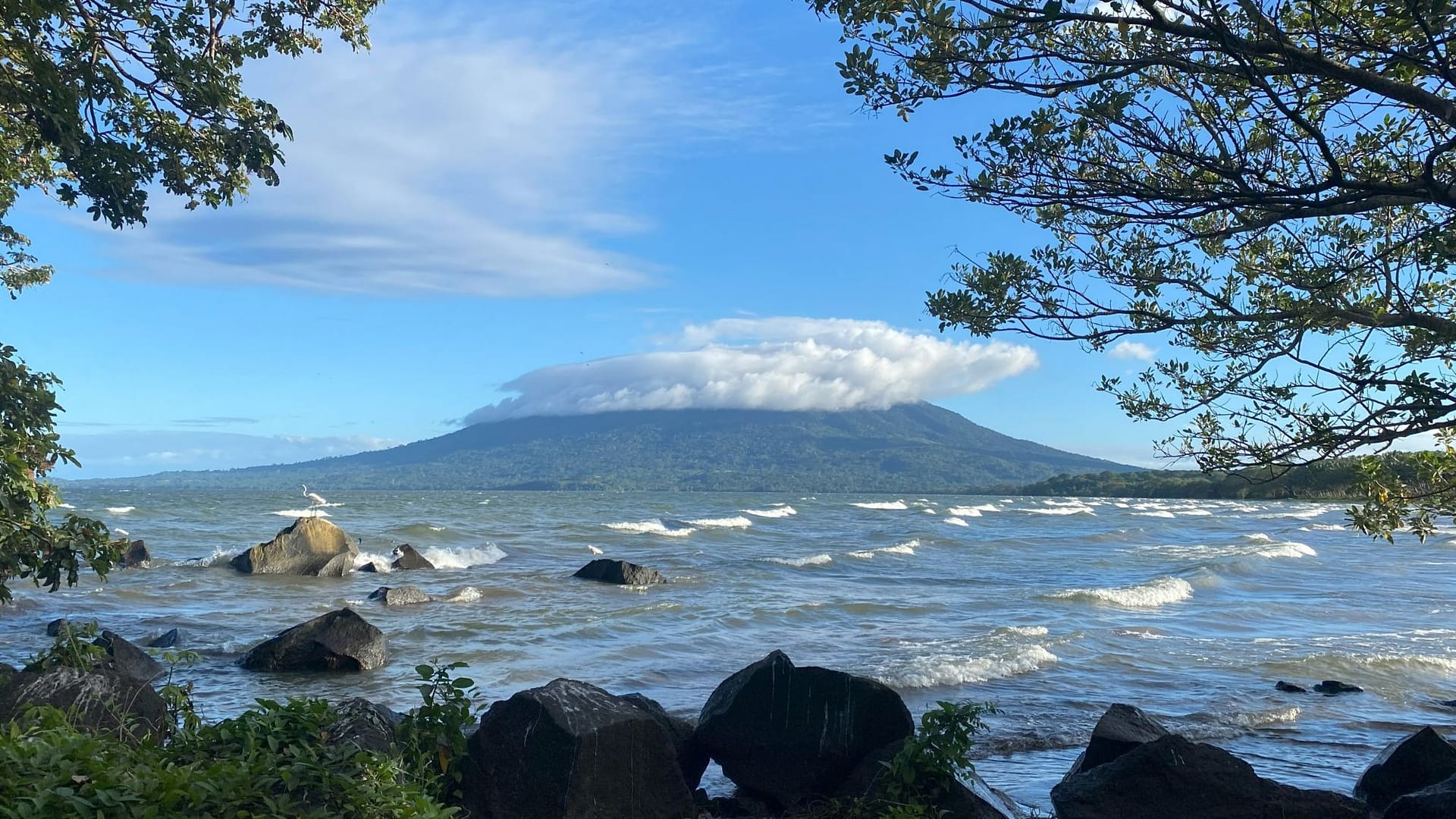 View of Maderas Volcano and Lake Nicaragua Ometepe Island